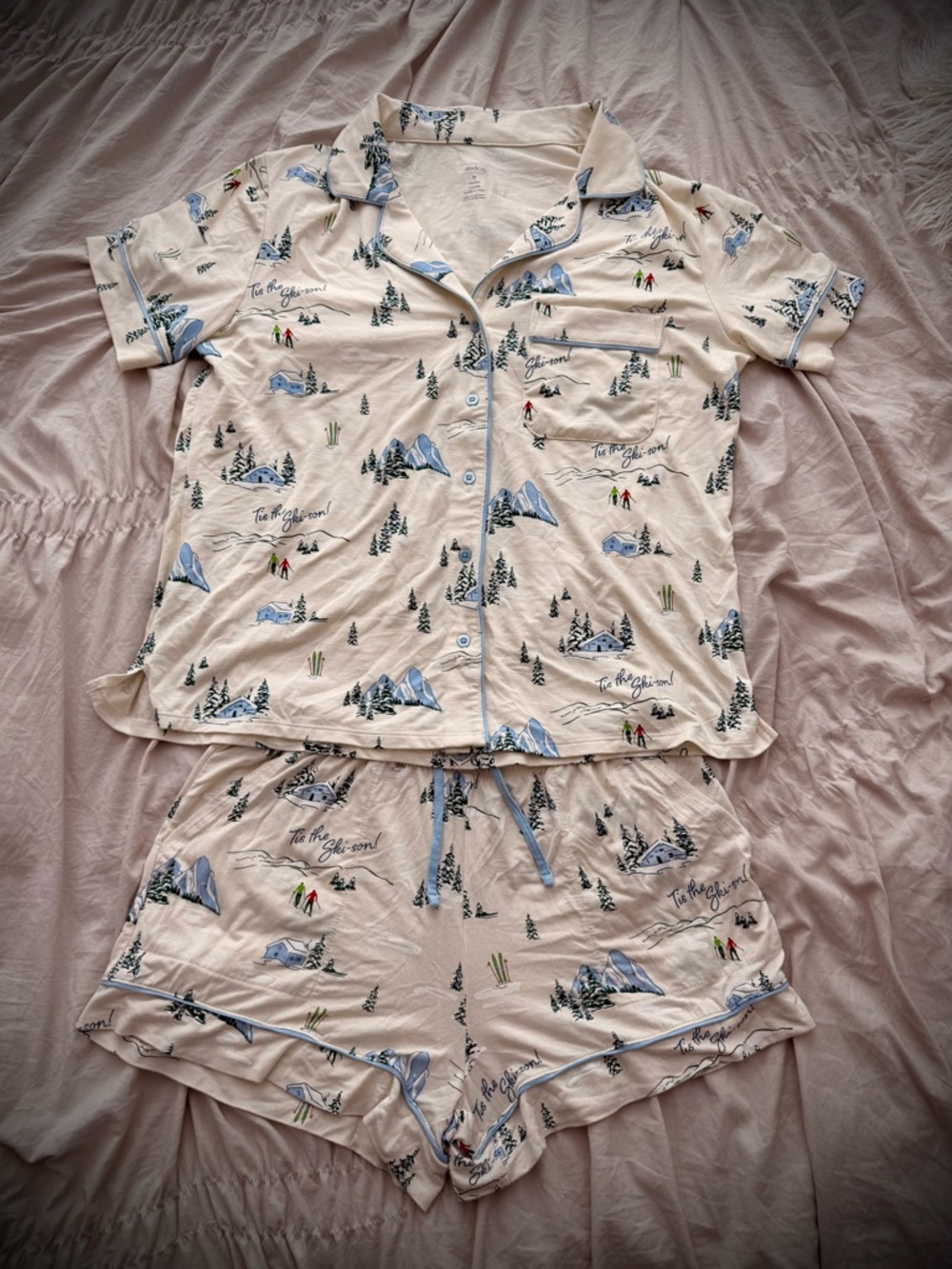 Auden Cream Cloud Knit Short Sleepwear Set. Après-Ski ⛷️⛷️
